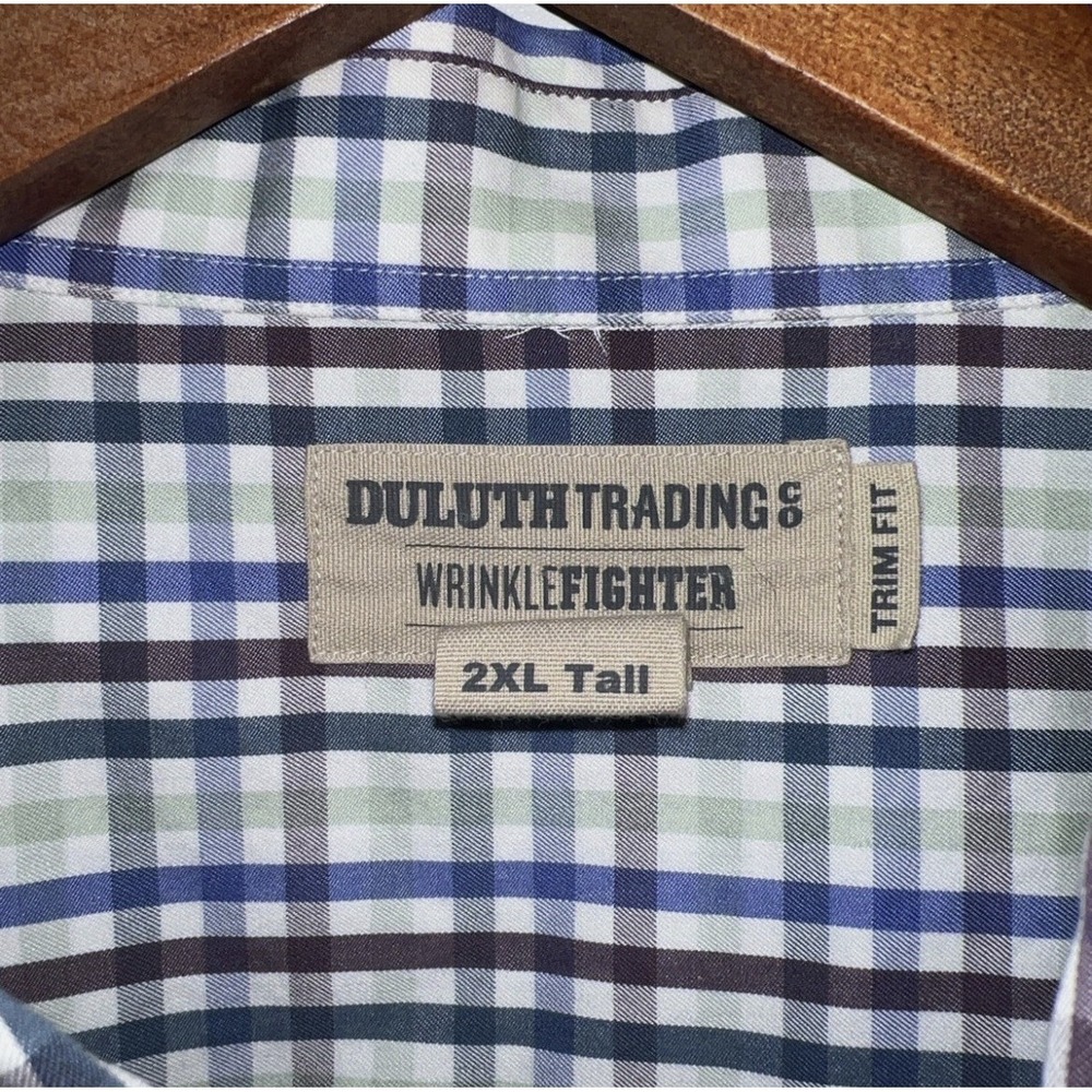 Duluth Trading Co Wrinkle Fighter Multicolor Plaid Button Up Shirt Mens SZ 2XLT - Picture 14 of 16